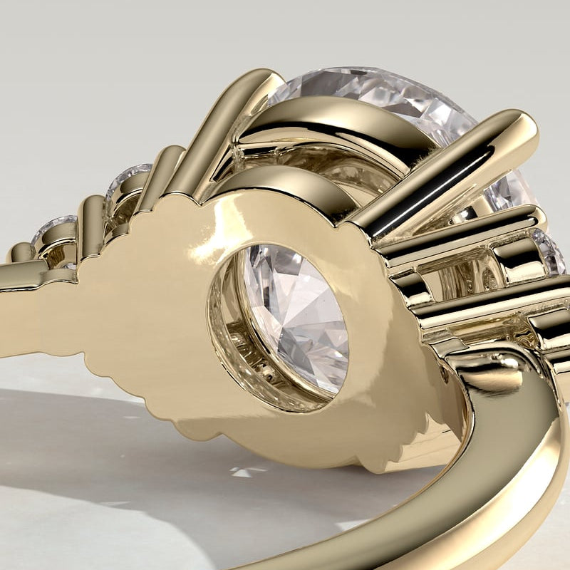 Round Cluster Lab Grown Diamond Engagement Ring