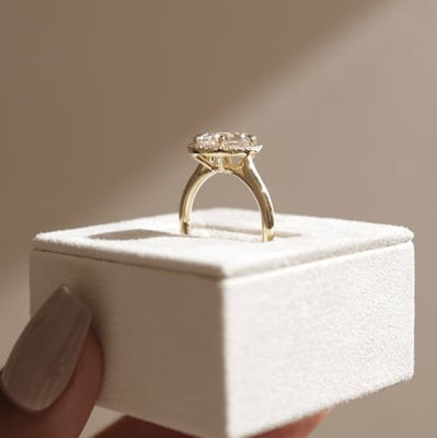Pear Halo Lab Grown Diamond Engagement Ring