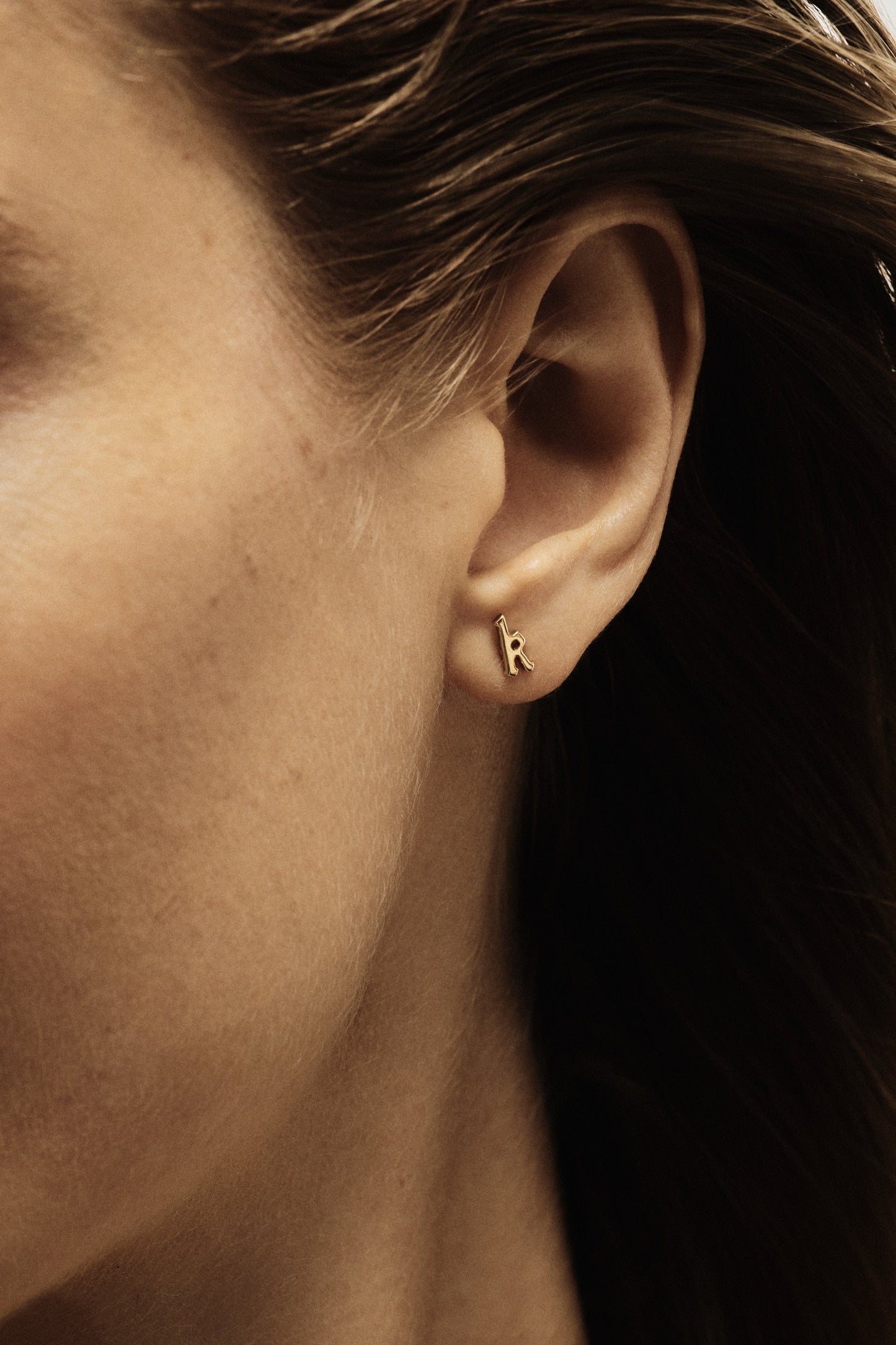 Gothic Letter Stud | 925 Sterling Silver