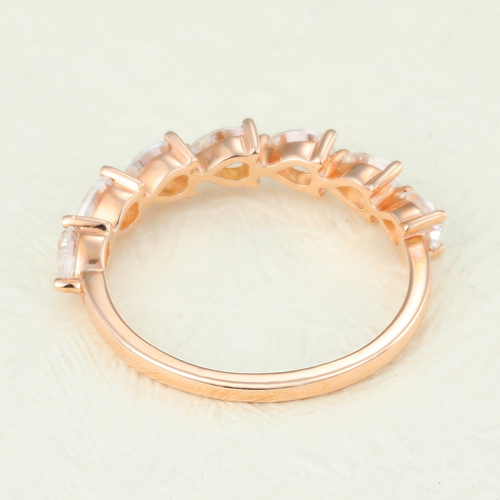 1.4 TCW Pear Half Eternity Lab Grown Diamond Wedding Band