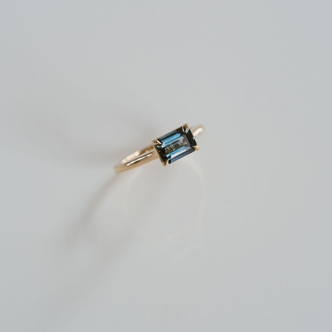 3.5 CT Round Pave Lab Grown Blue Sapphire Engagement Ring