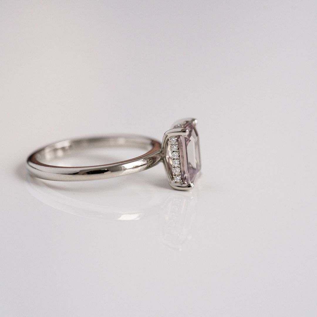 3.5 CT Round Pave Lab Grown Blue Sapphire Engagement Ring