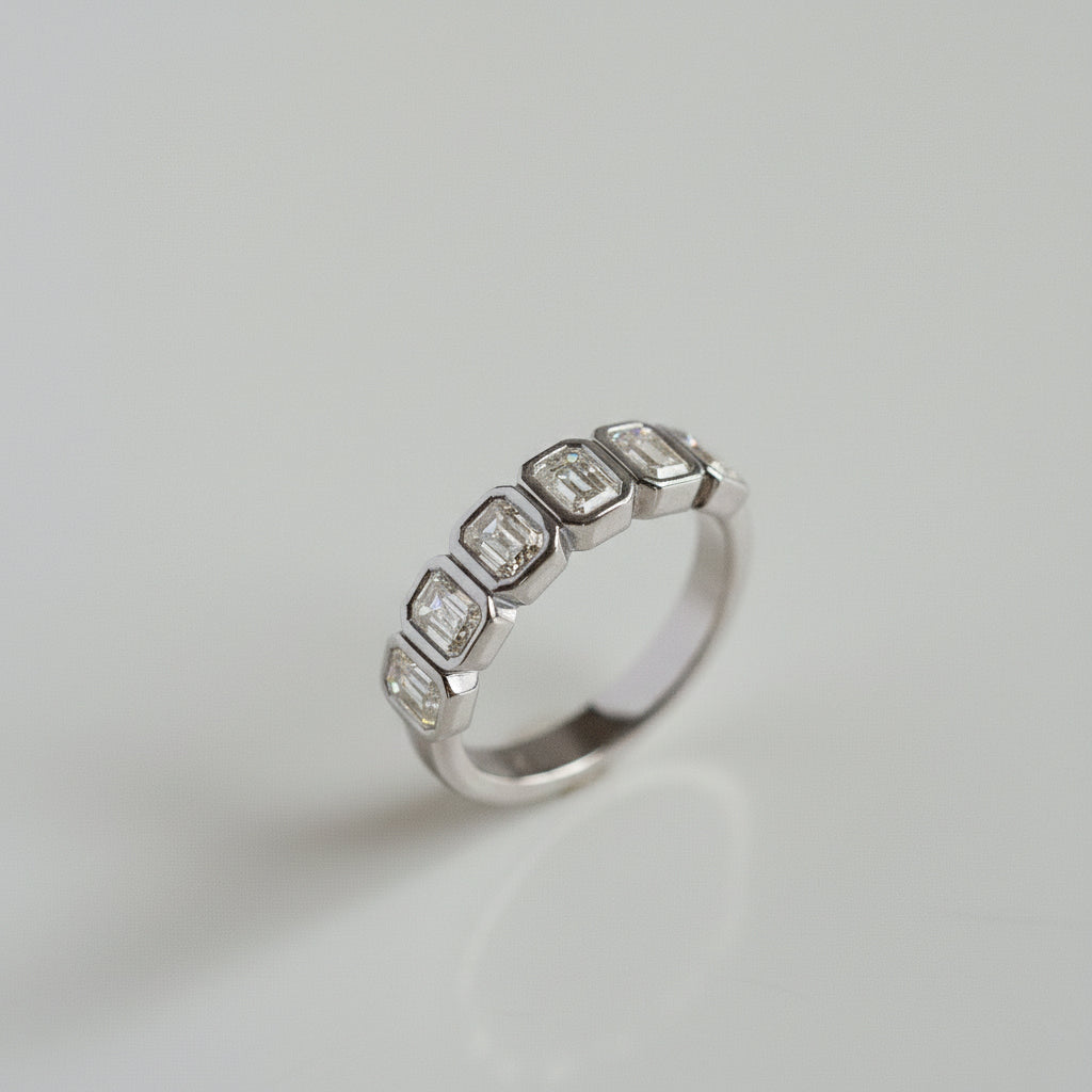 0.15 TCW Round Milgrain Lab Grown Diamond Wedding Band