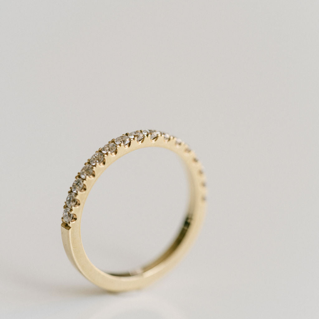 0.15 TCW Round Milgrain Lab Grown Diamond Wedding Band