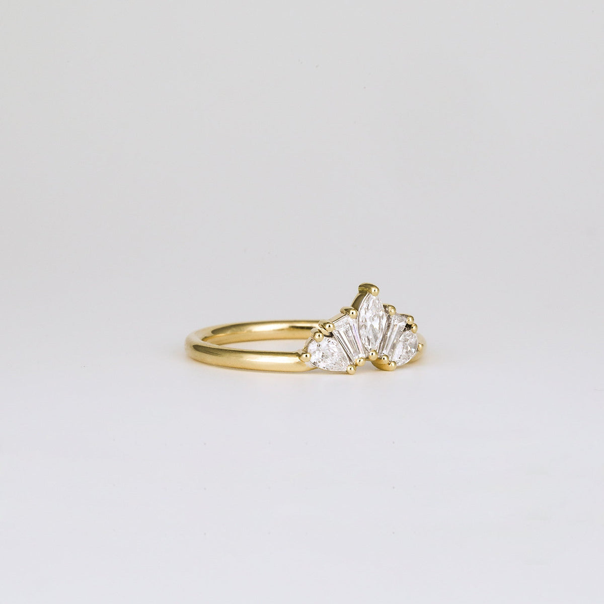 0.45 TCW Pear, Tapered Baguette & Marquise Five Stone Lab Grown Diamond Wedding Band