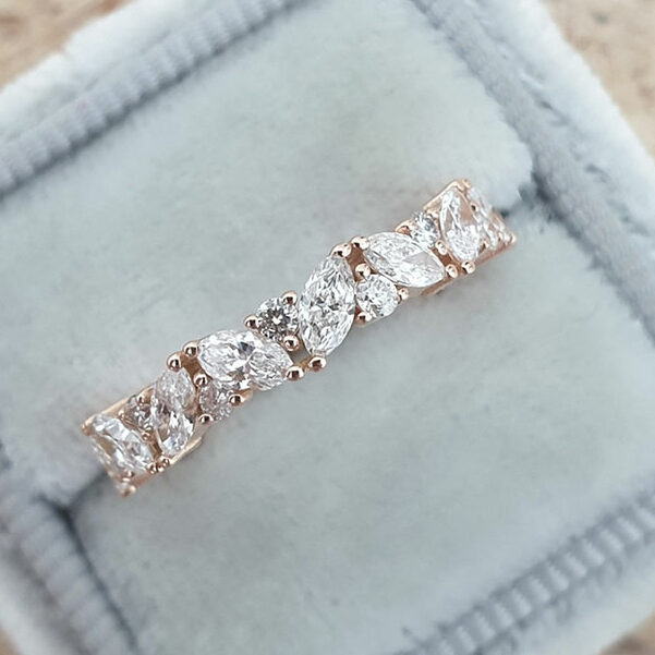 0.8 TCW Marquise & Round Full Eternity Lab Grown Diamond Wedding Band