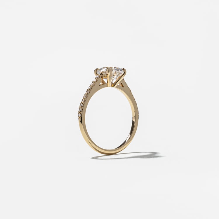 2 CT Round Halo & Pave Lab Grown Diamond Engagement Ring