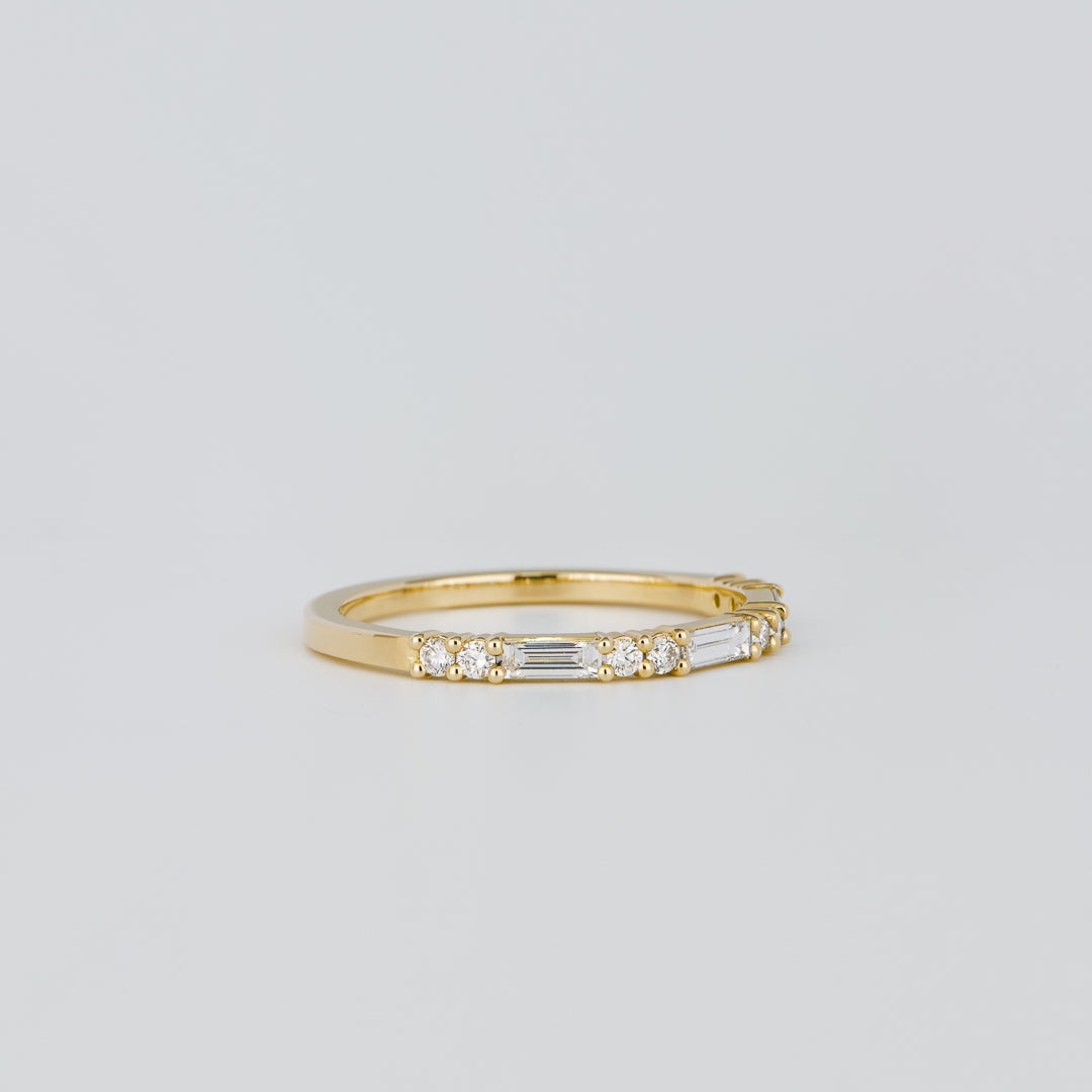 0.30 TCW Baguette & Round Half Eternity Lab Grown Diamond Wedding Band