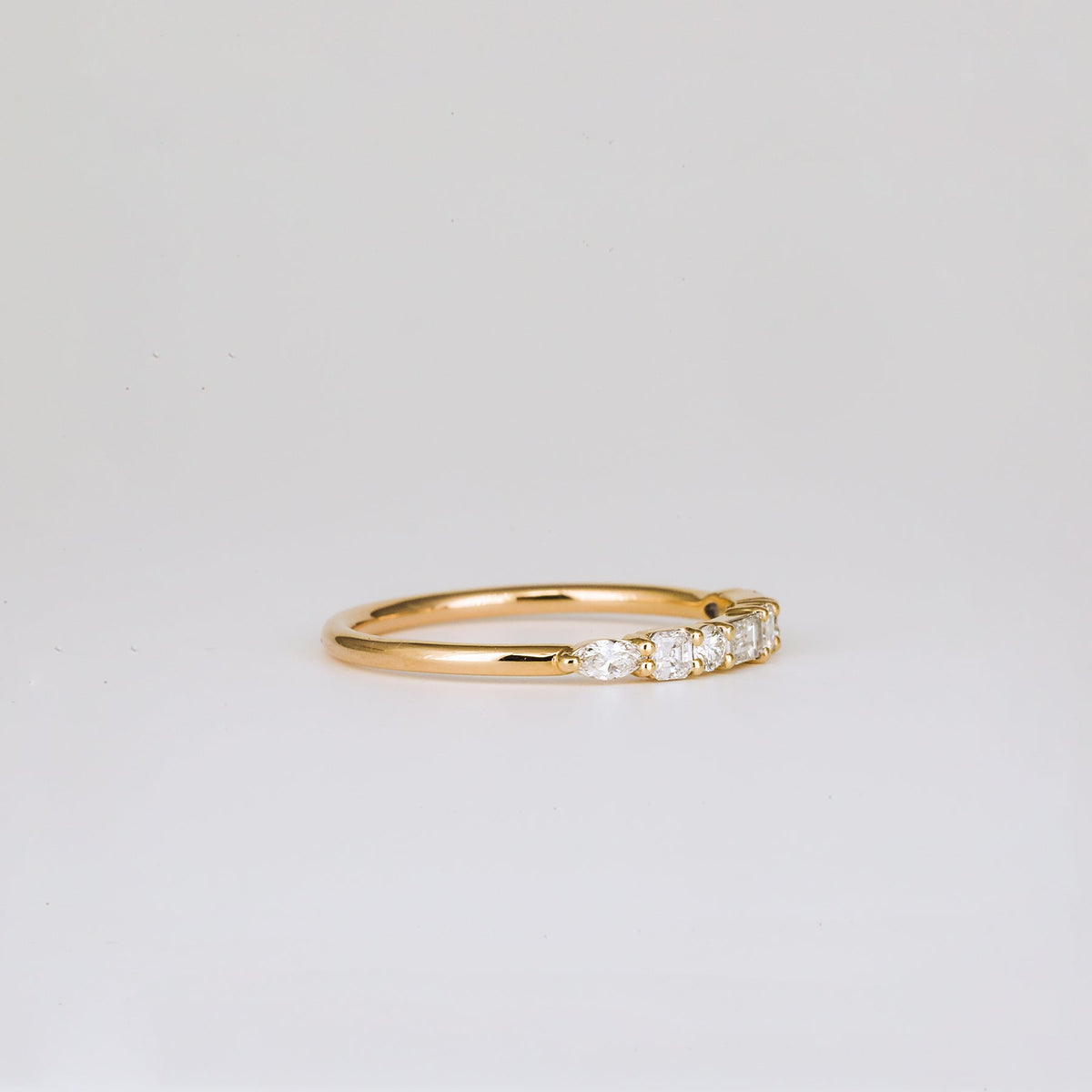0.40 TCW Baguette, Asscher, Round, Pear & Princess Half Eternity Lab Grown Diamond Wedding Band