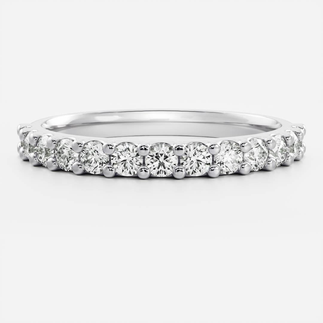 0.2 TCW Round Half Eternity Lab Grown Diamond Wedding Band
