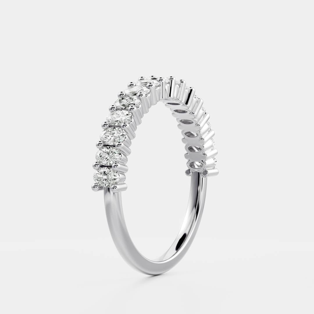 0.3 TCW Oval Half Eternity Lab Grown Diamond Wedding Band