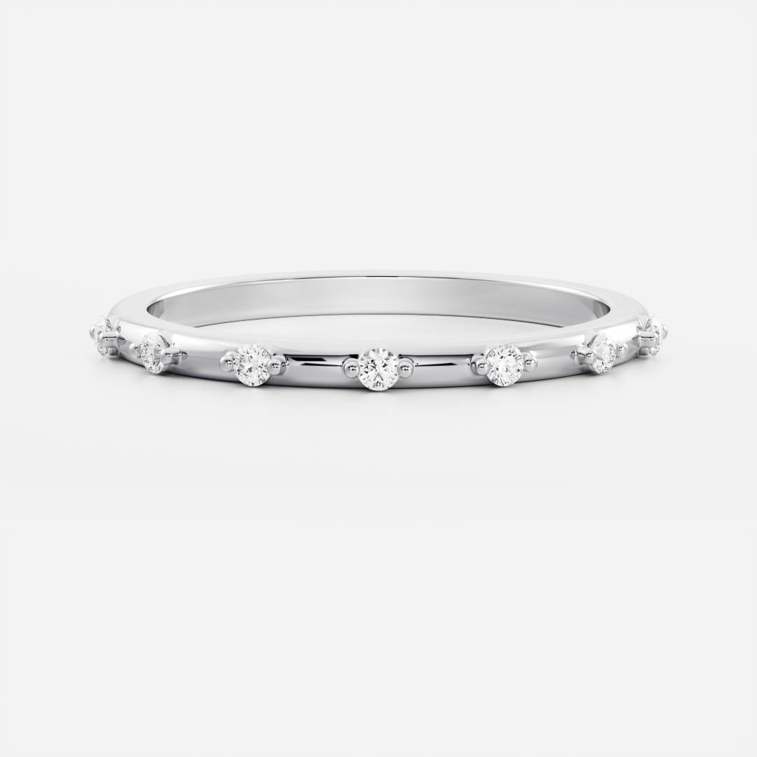 0.1 TCW Round Dainty Lab Grown Diamond Wedding Band