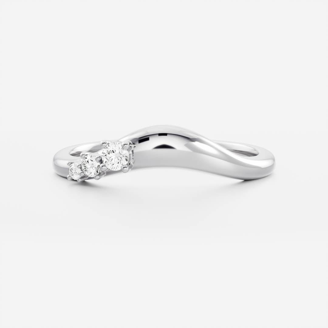0.1 TCW Round Curved Lab Grown Diamond Wedding Band