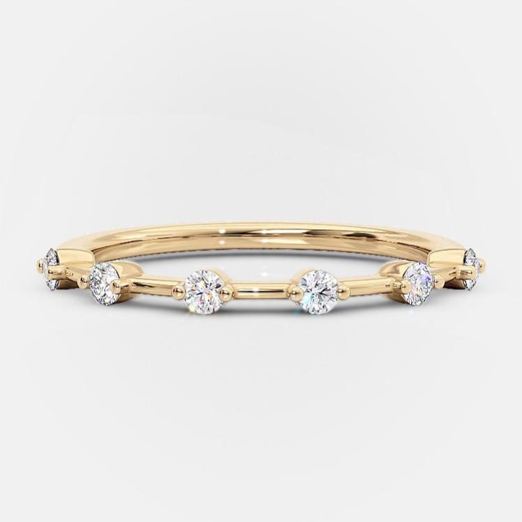 0.3 TCW Round Dainty Band Lab Grown Diamond Wedding Band