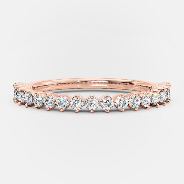 0.2 TCW Round Half Eternity Lab Grown Diamond Wedding Band
