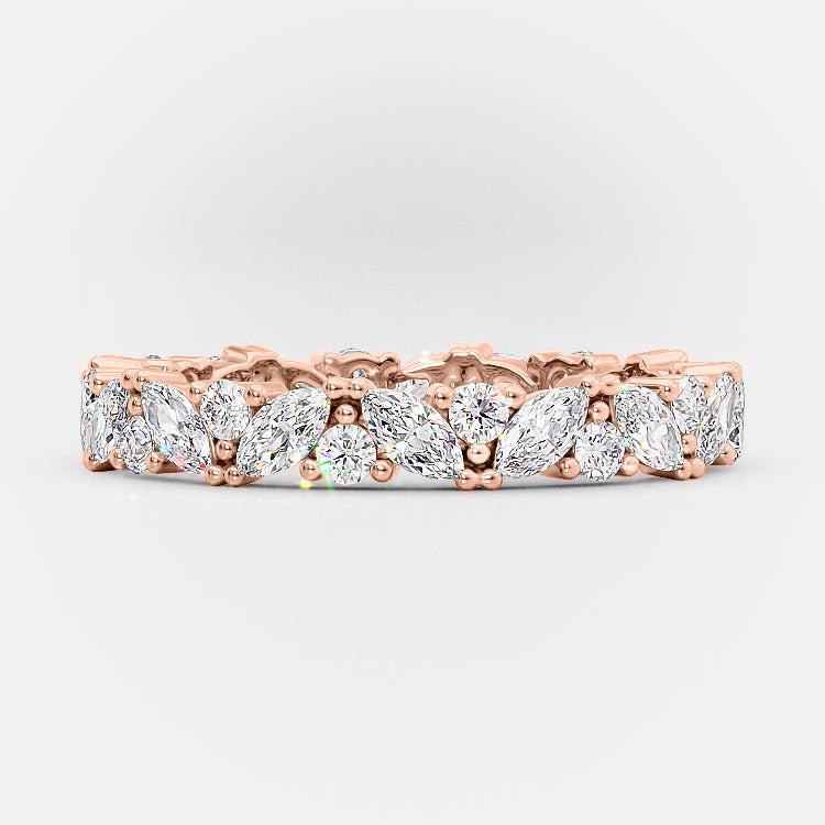 2 TCW Asscher & Round Full Eternity Lab Grown Diamond Wedding Band
