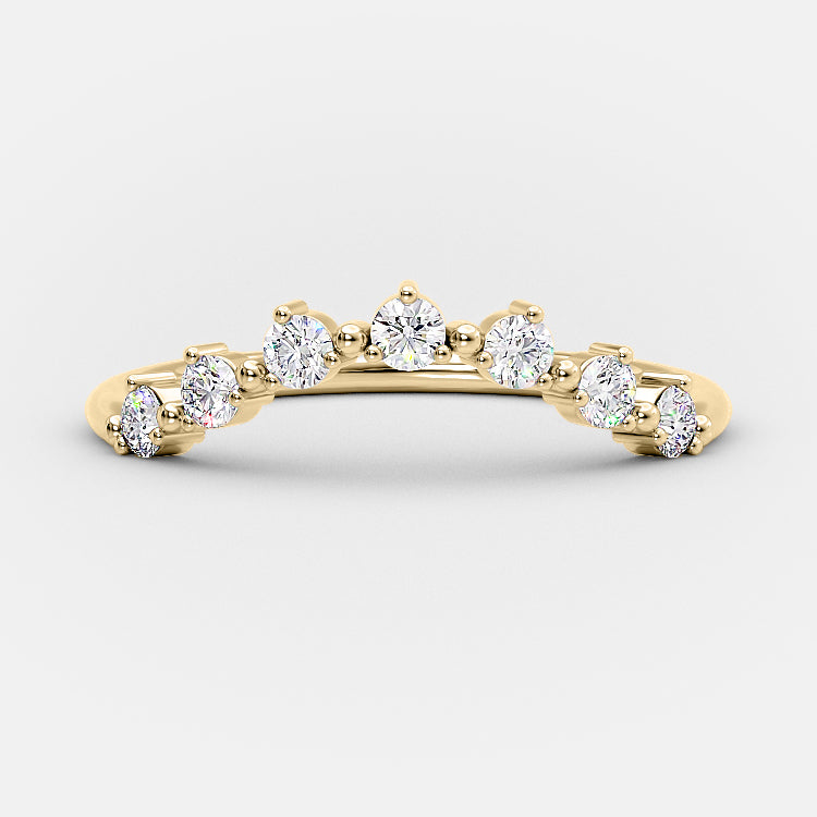 0.3 TCW Round Curved Lab Grown Diamond Wedding Band