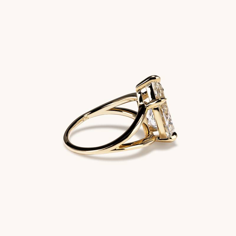 3.91 CT Pear Split Shank Lab Grown Diamond Engagement Ring