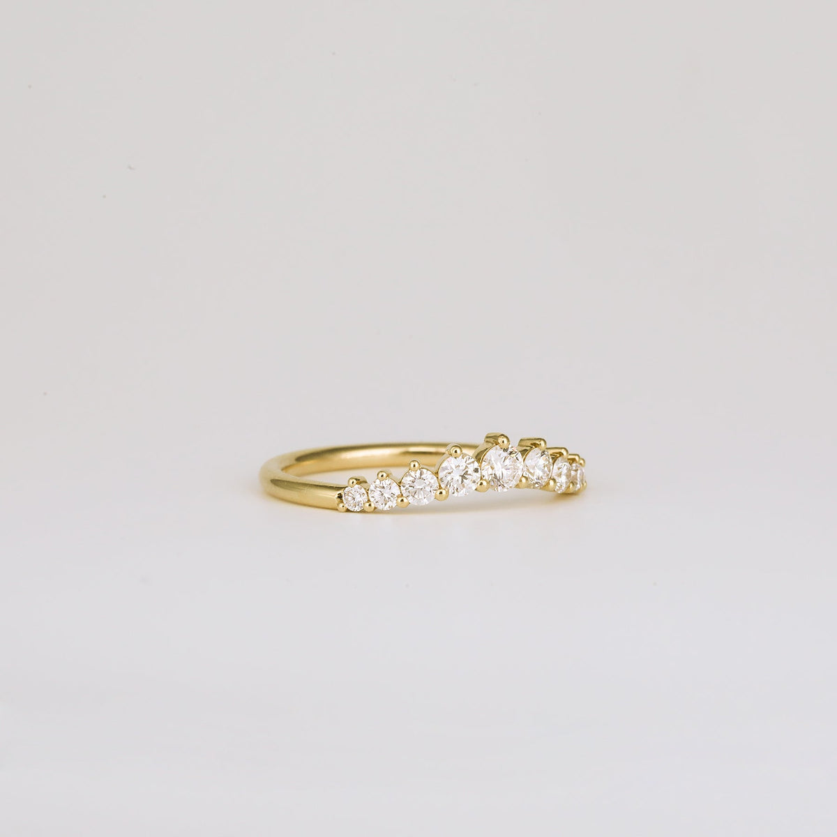 0.31 TCW Round Curved Lab Grown Diamond Wedding Band