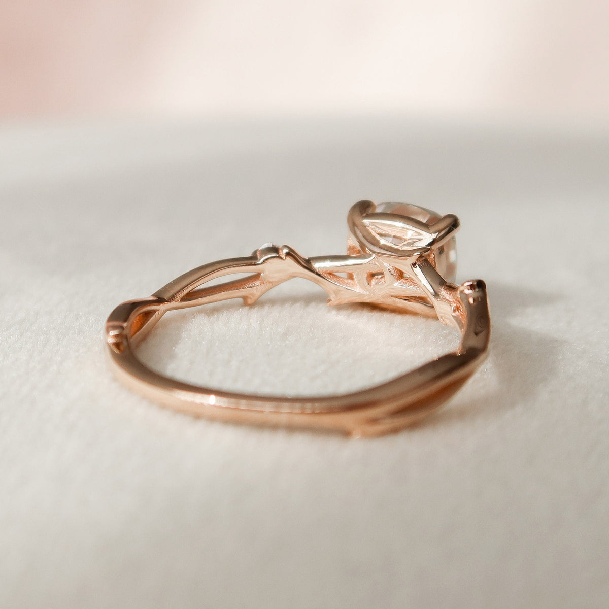 1.5 CT Cushion Twig Pave Lab Grown Diamond Engagement Ring