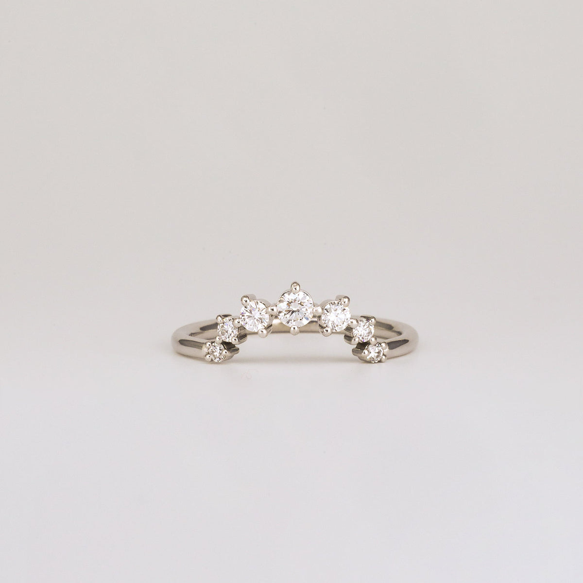 0.24 TCW Round Curved Lab Grown Diamond Wedding Band