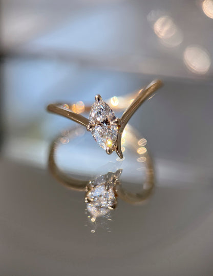 0.5 CT Marquise Shape Lab Grown Diamond Solitaire Engagement Ring
