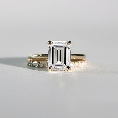 1 CT Emerald Hidden Halo Lab Grown Diamond Engagement Ring