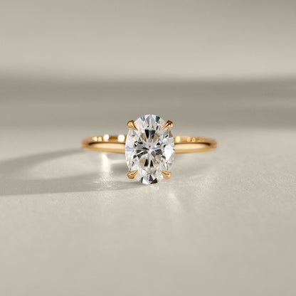 2.30 CT Oval Hidden Halo Lab Grown Diamond Engagement Ring