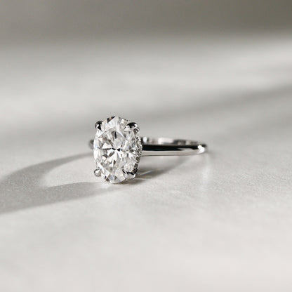 2.30 CT Oval Hidden Halo Lab Grown Diamond Engagement Ring
