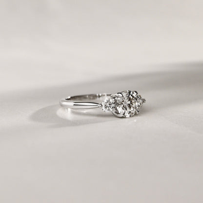 1.30 CT Round Three Stone Lab Grown Diamond Engagement Ring