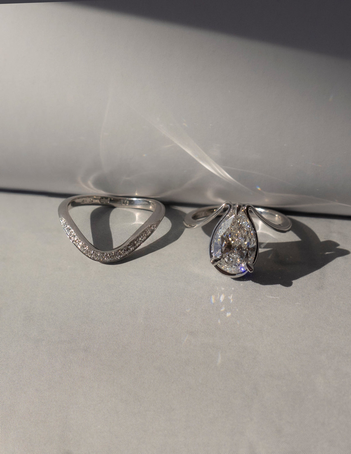 1.25 CT Pear Shaped Lab Grown Diamond Unique Style Engagement Ring