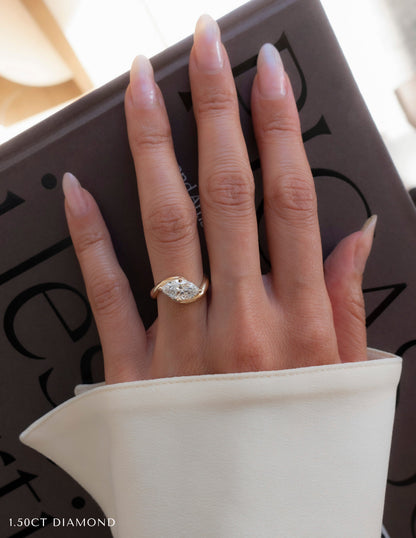 1.5 CT Marquise Cut Lab Grown Diamond Solitaire Engagement Ring