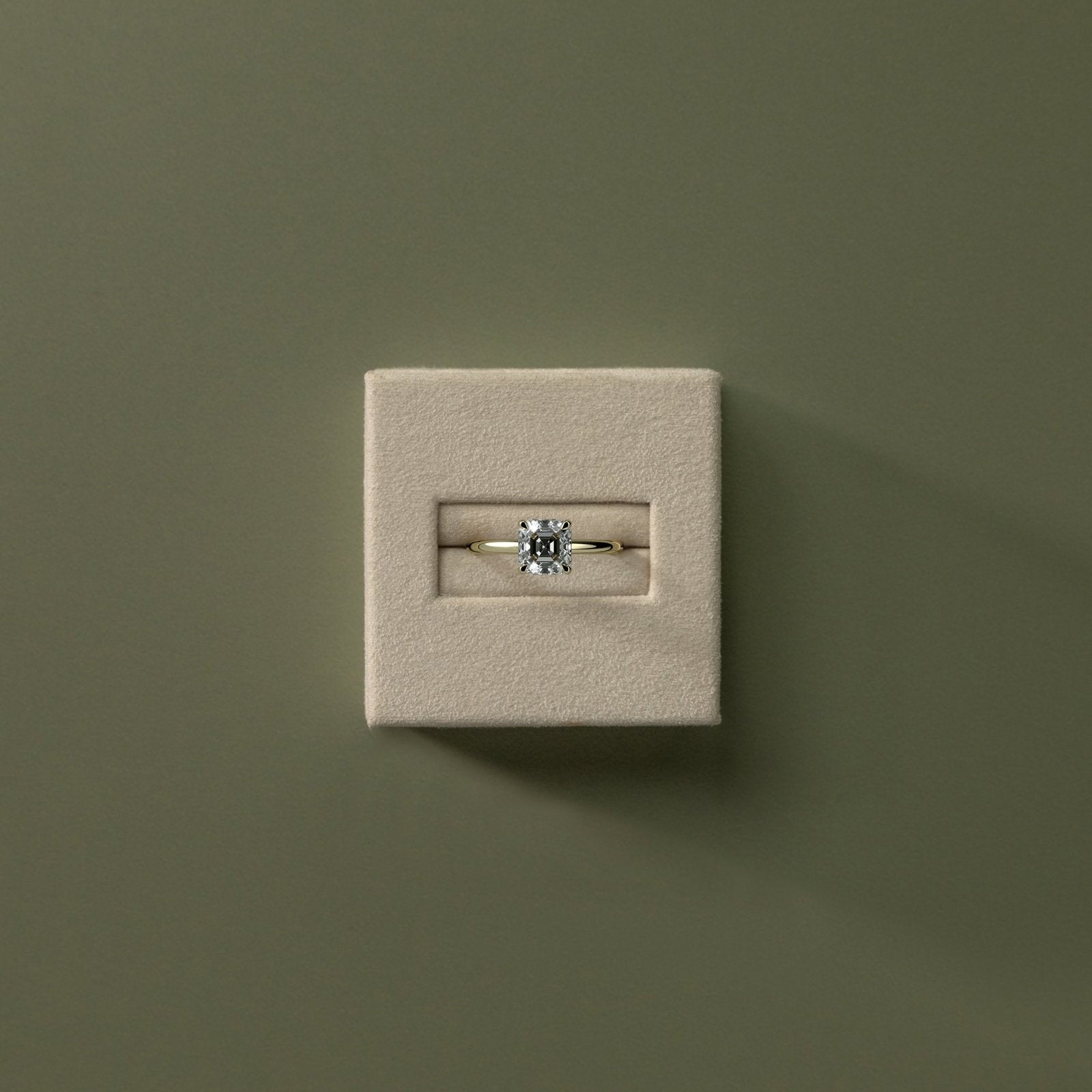 Asscher Solitaire Lab Grown Diamond Engagement Ring
