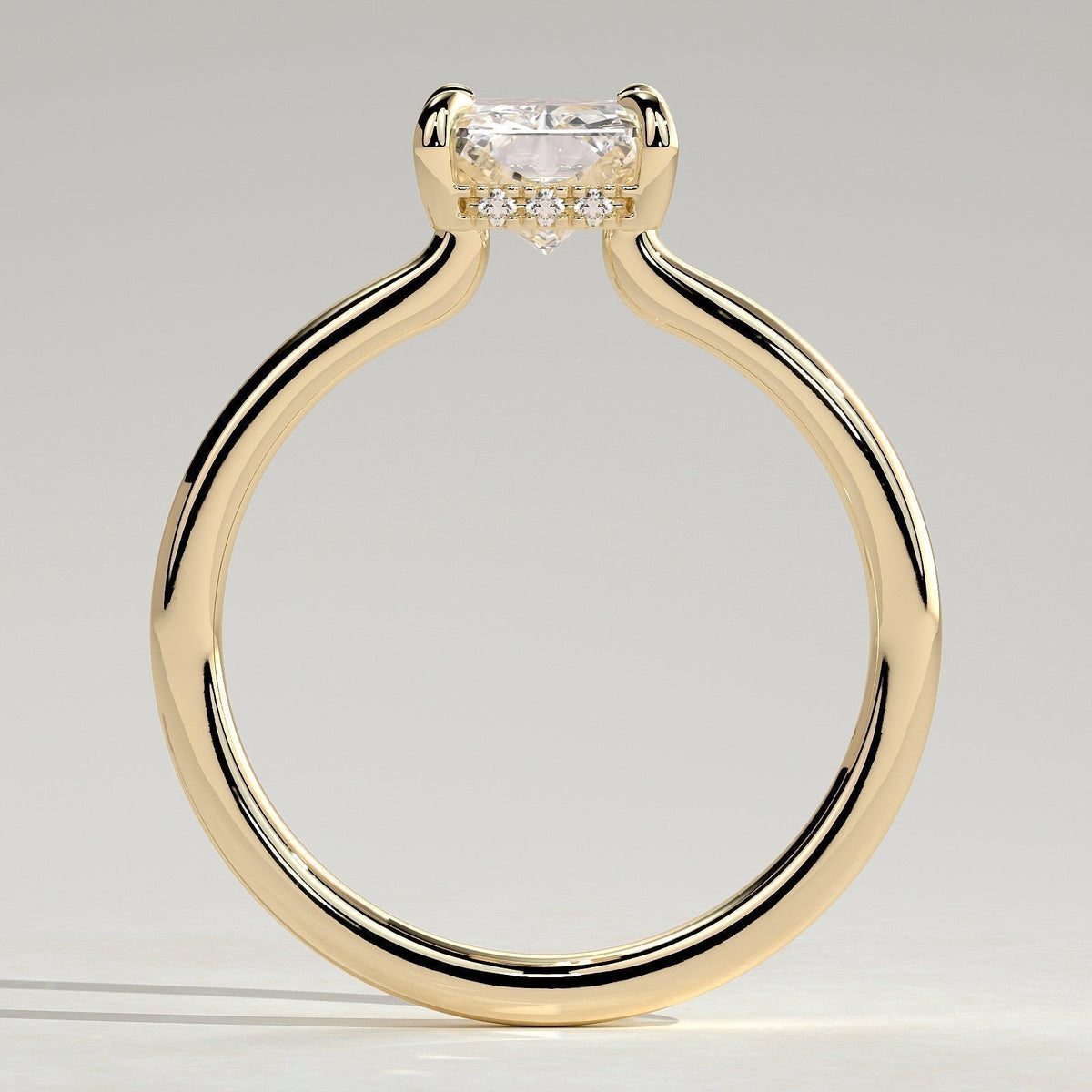 Radiant Hidden Halo Lab Grown Diamond Engagement Ring