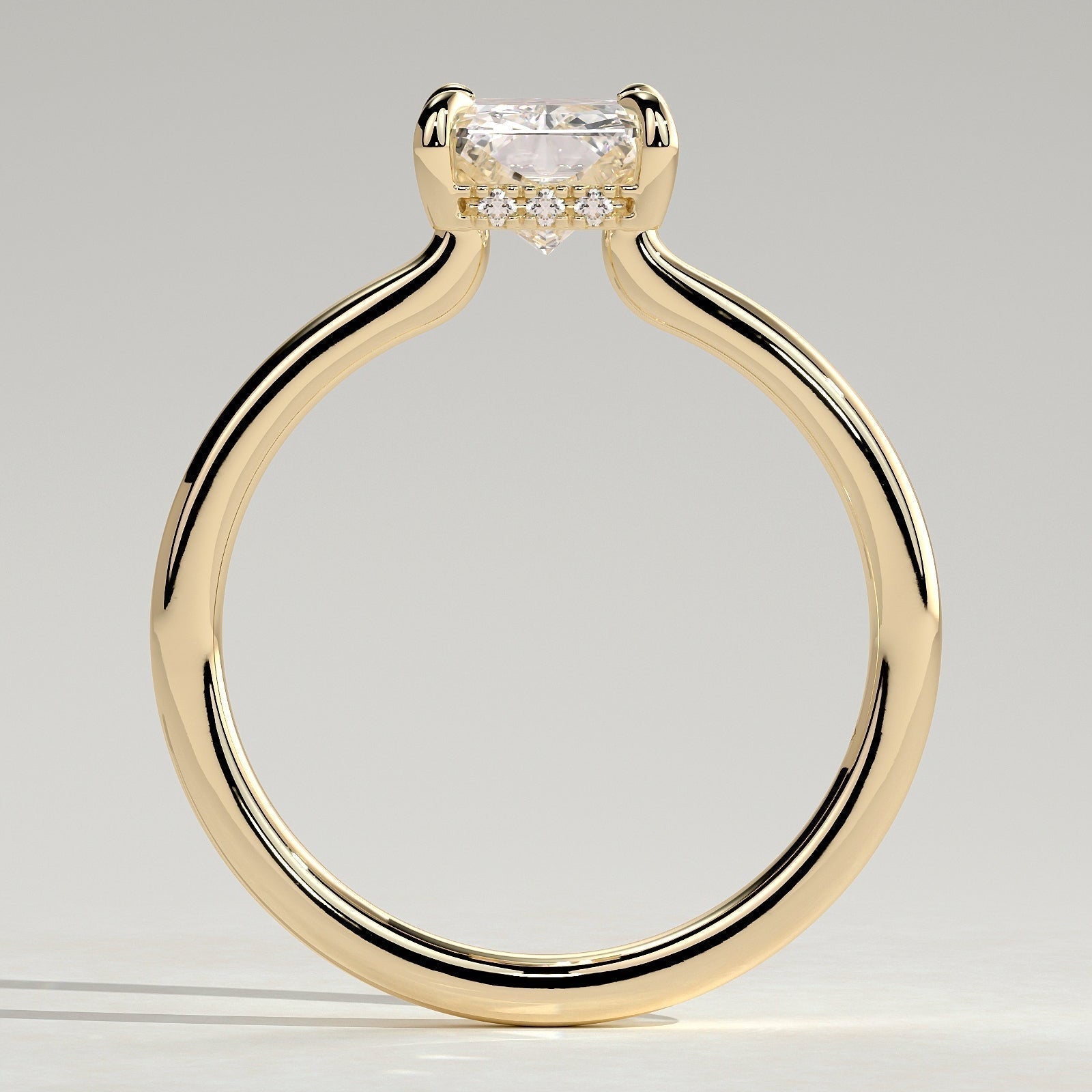 Radiant Hidden Halo Lab Grown Diamond Engagement Ring