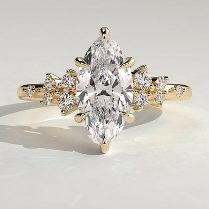 Marquise Cluster Lab Grown Diamond Engagement Ring