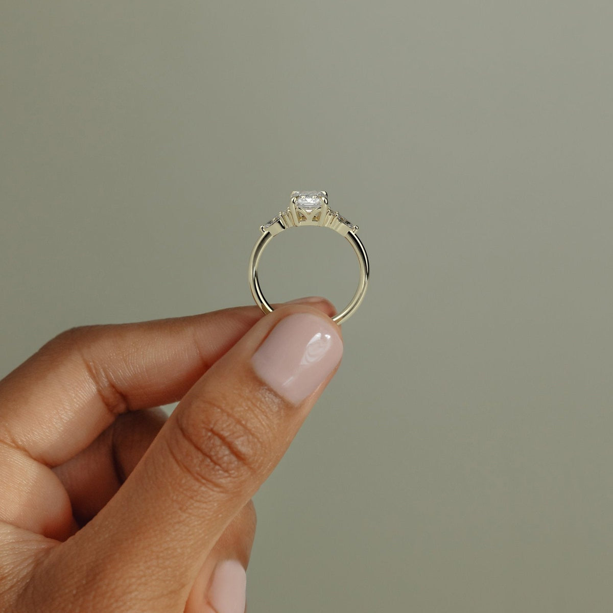 Emerald Cluster Lab Grown Diamond Engagement Ring