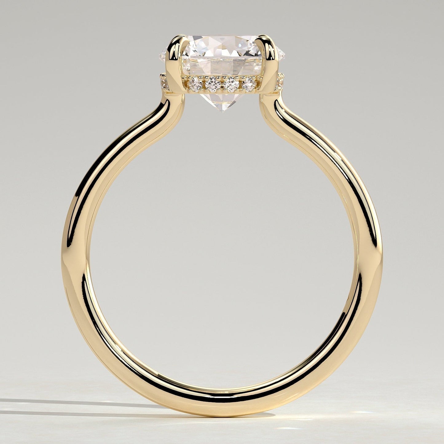 Round Hidden Halo Lab Grown Diamond Engagement Ring