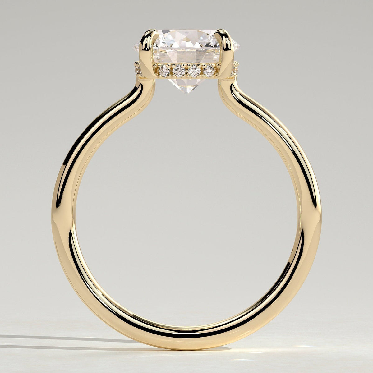 Round Hidden Halo Lab Grown Diamond Engagement Ring