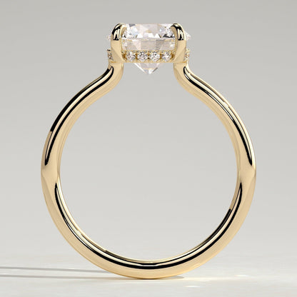 Round Hidden Halo Lab Grown Diamond Engagement Ring