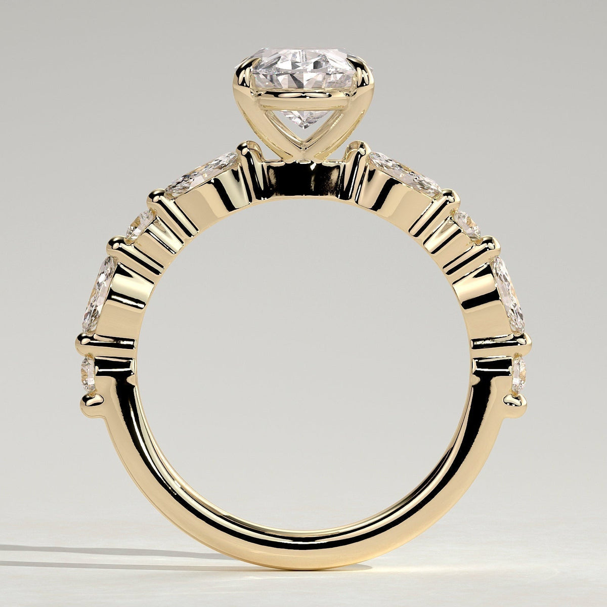Oval Pave Lab Grown Diamond Engagement Ring
