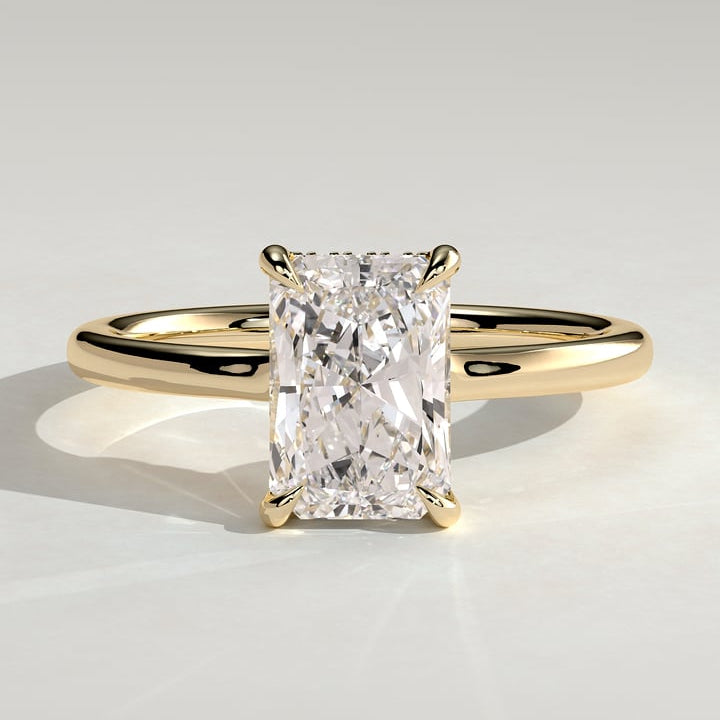 Radiant Hidden Halo Lab Grown Diamond Engagement Ring