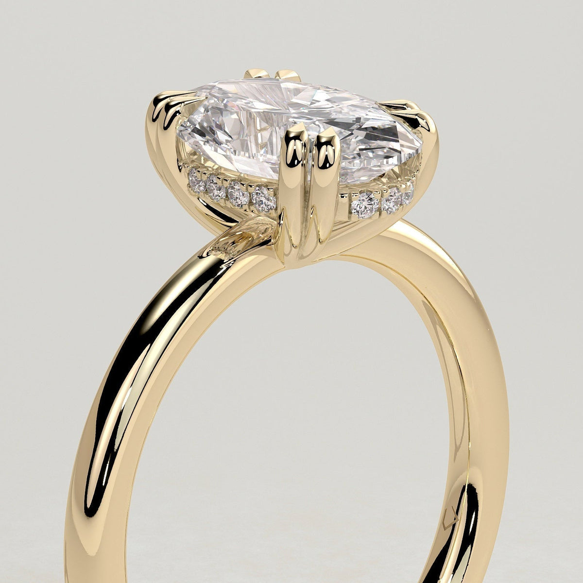 Oval Hidden Halo Lab Grown Diamond Engagement Ring