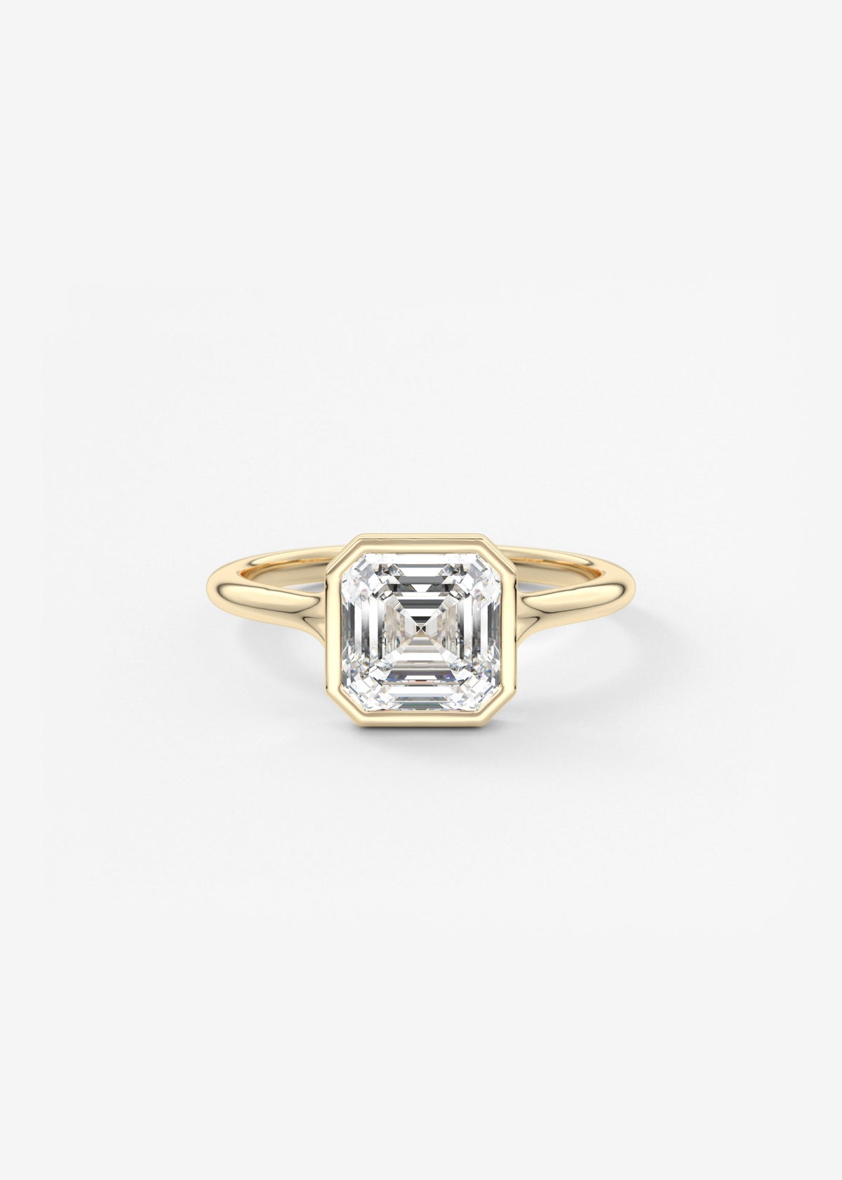 Asscher Bezel Split Shank Lab Grown Diamond Engagement Ring