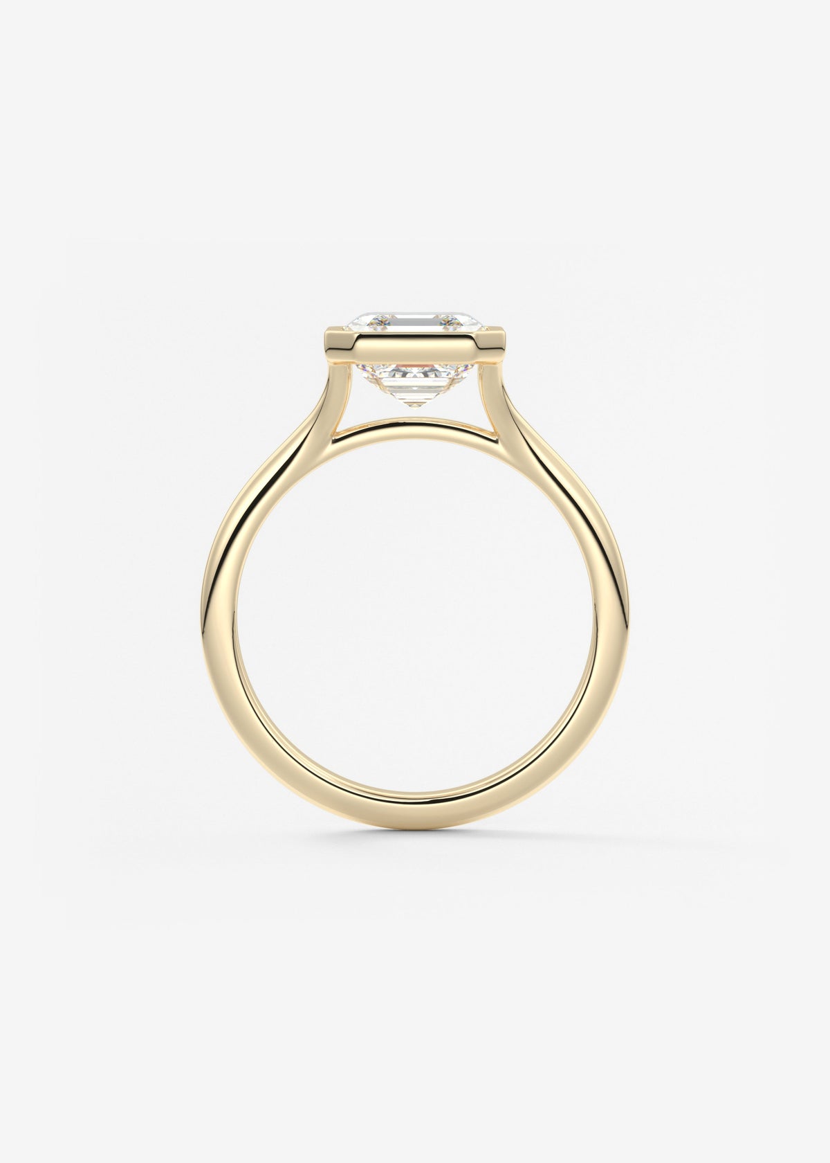Asscher Bezel Split Shank Lab Grown Diamond Engagement Ring