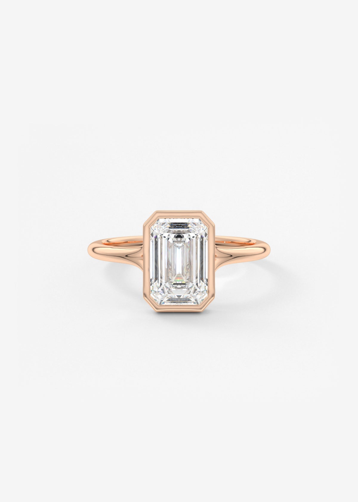 Emerald Bezel Lab Grown Diamond Engagement Ring