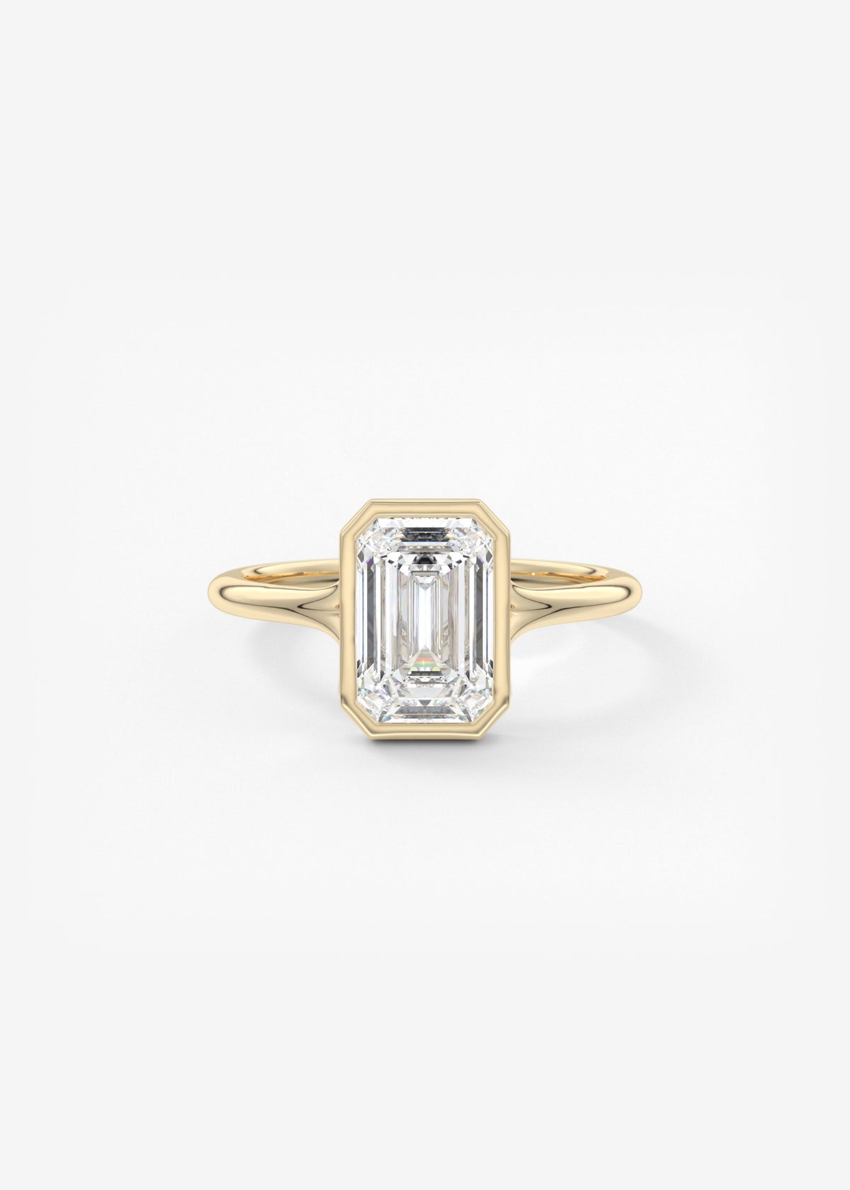 Emerald Bezel Lab Grown Diamond Engagement Ring