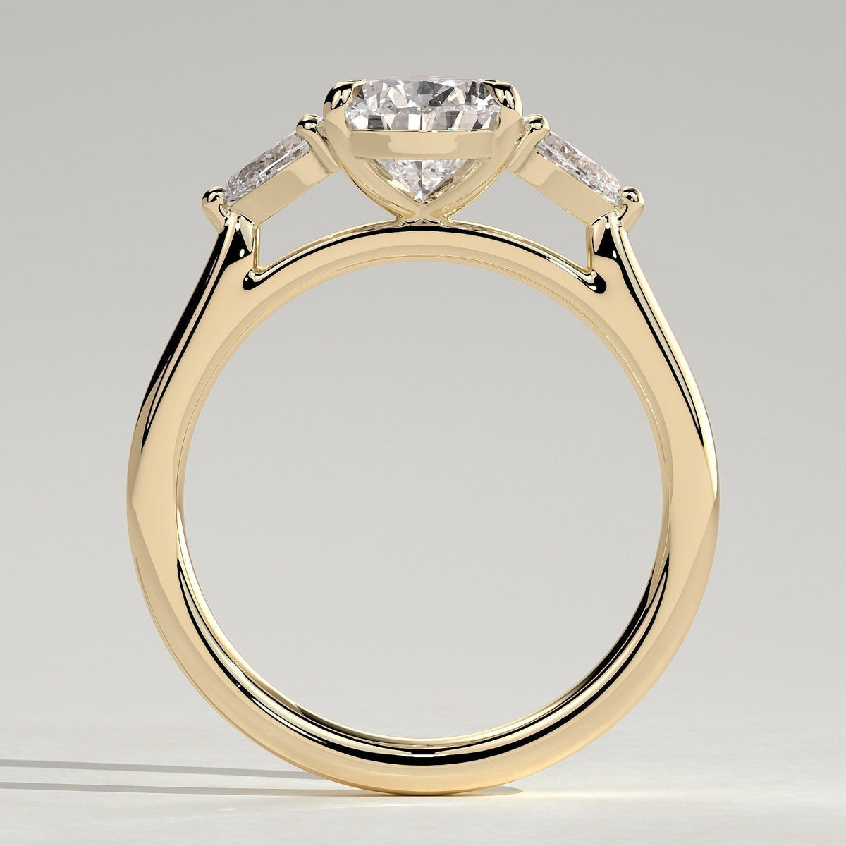 Pear Three Stone Lab Grown Diamond Engagement Ring