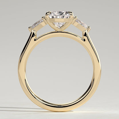 Pear Three Stone Lab Grown Diamond Engagement Ring