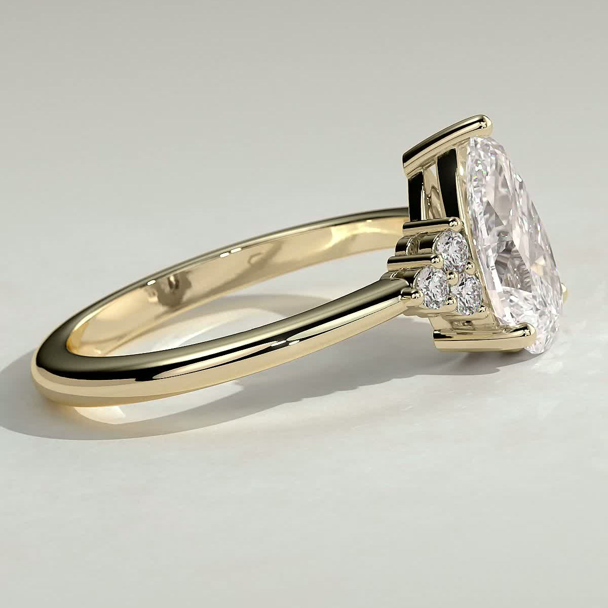 Pear Cluster Lab Grown Diamond Engagement Ring